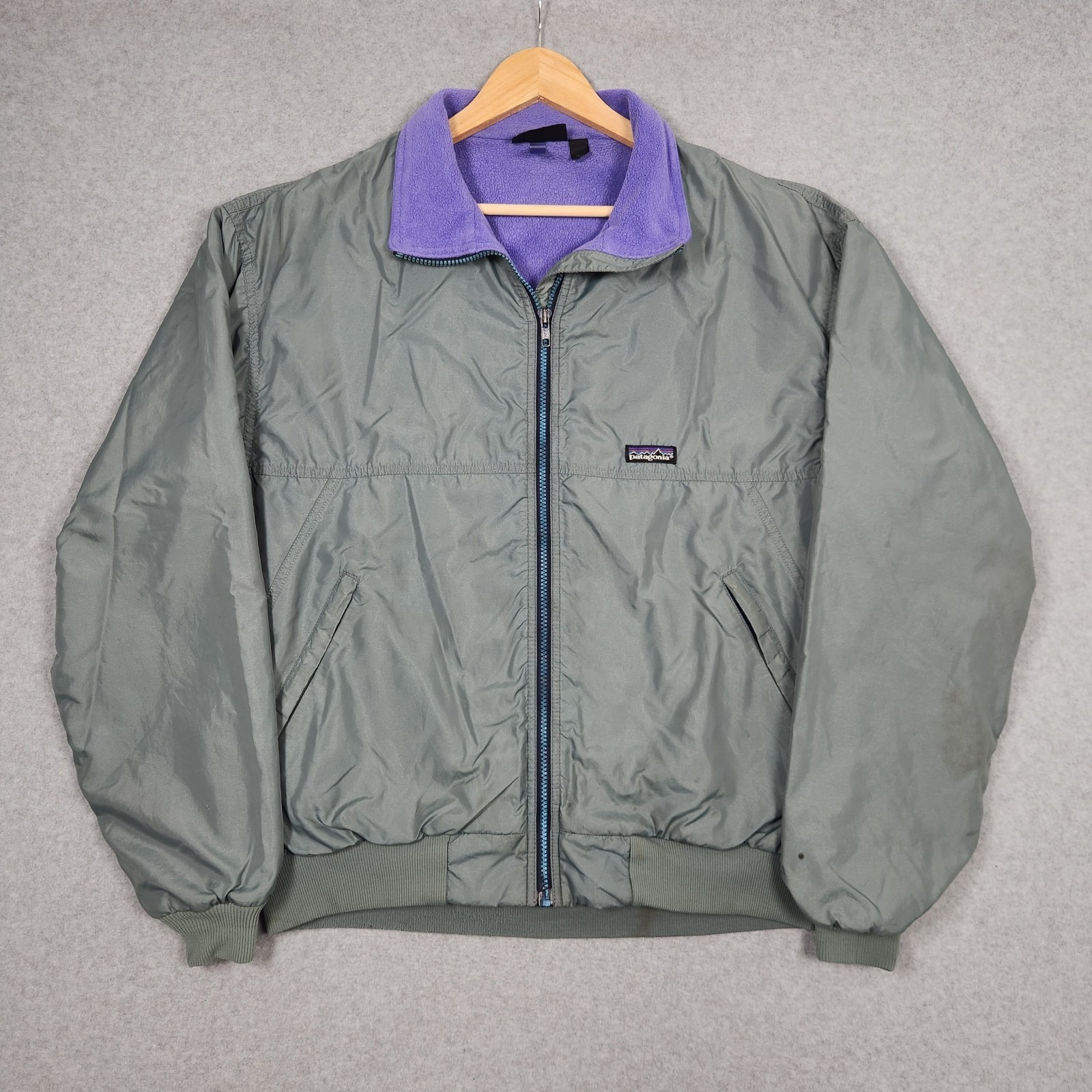 Vintage Patagonia Jacket Mens Large Green Shelled Synchilla Fleece Lined 90s Usa